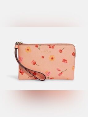 Coach Corner Zip Wristlet With Mystical Floral Print C8701